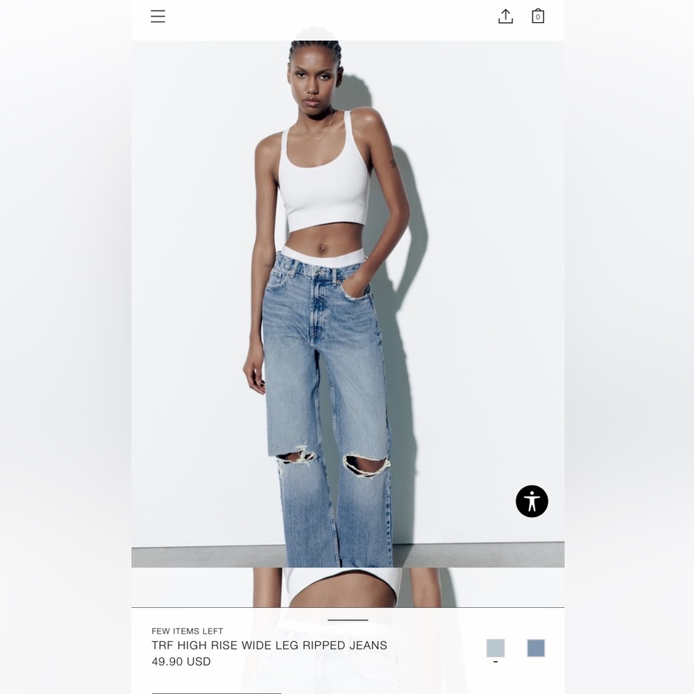 Zara High Waist Wide Leg Jeans